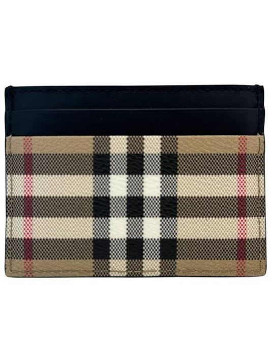 Men's Check Vintage Card Wallet Beige A7026 - BURBERRY - BALAAN 2