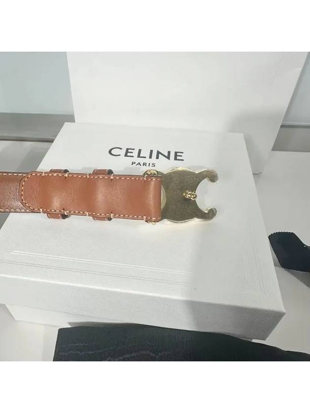 Triomphe Calfskin Medium Belt Tan - CELINE - BALAAN 9