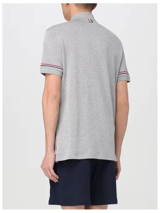 Lightweight Cotton Short Sleeve Polo Shirt Grey - THOM BROWNE - BALAAN 6