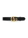 GG Marmont Double G Buckle Wide Leather Belt Black - GUCCI - BALAAN 8