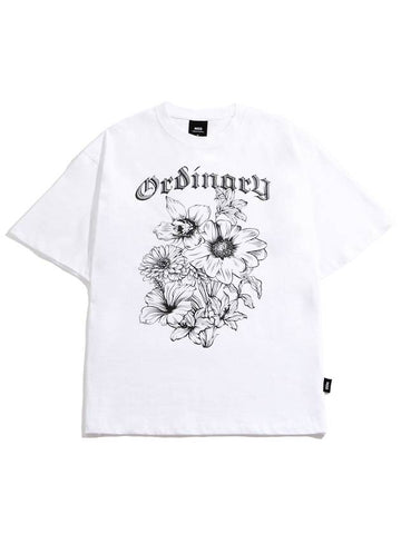 Ordinary Flower Short Sleeve T-ShirtWhite - MOO - BALAAN 1