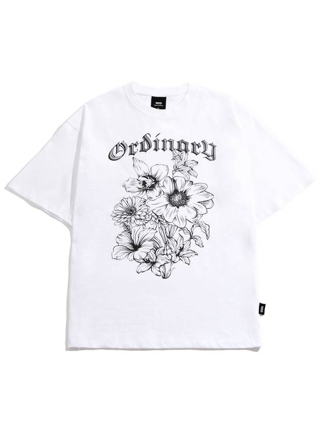 Ordinary Flower Short Sleeve T-ShirtWhite - MOO - BALAAN 2