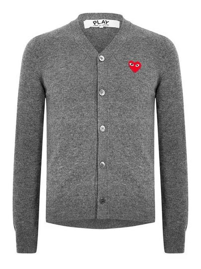 Heart Waffen V-Neck Cardigan Dark Grey - COMME DES GARCONS - BALAAN 2