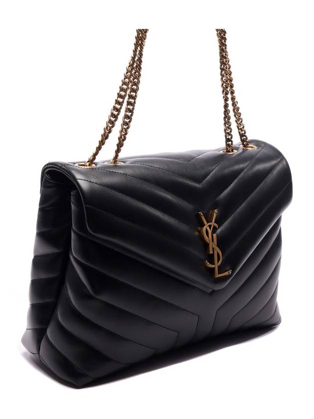 Loulou Matelasse Quilted Y Leather Medium Shoulder Bag Black - SAINT LAURENT - BALAAN 4