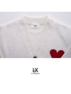 Big Heart Logo Oversized Intarsia Cardigan White - AMI - BALAAN 5