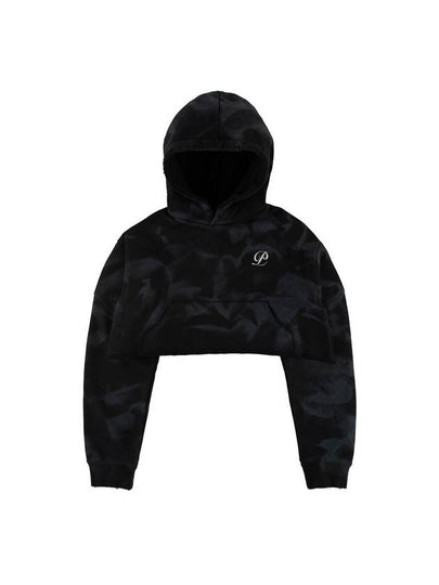 Crop Damaged Hoodie Black - PEOPLE OF THE WORLD - BALAAN 2