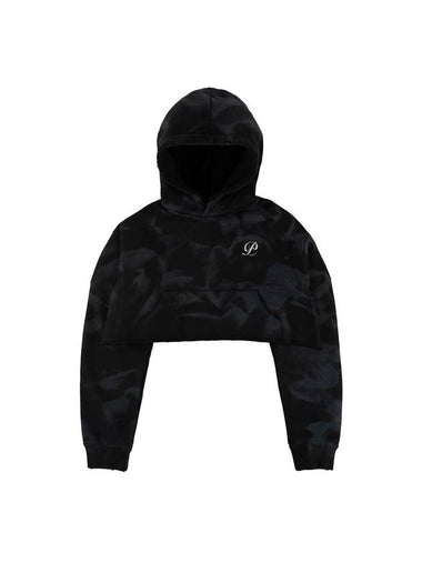 Crop Damaged Hoodie Black - PEOPLE OF THE WORLD - BALAAN 1