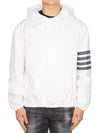 4 Bar Cotton Hooded Jacket White - THOM BROWNE - BALAAN 3