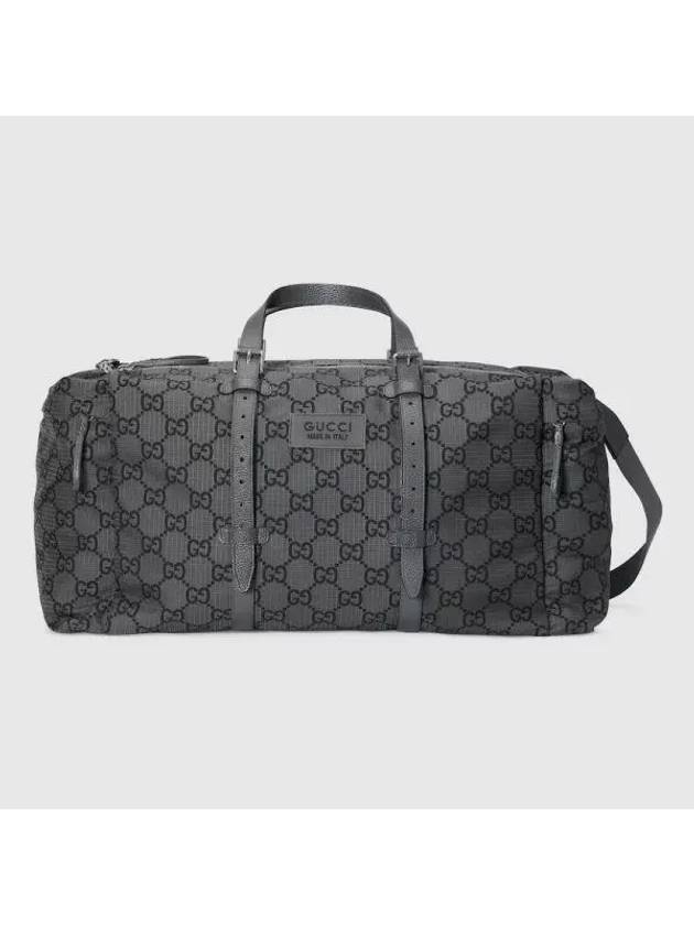 Maxi GG Polyester Duffel Bag Dark Gray Black 767935FACPK1243 - GUCCI - BALAAN 1