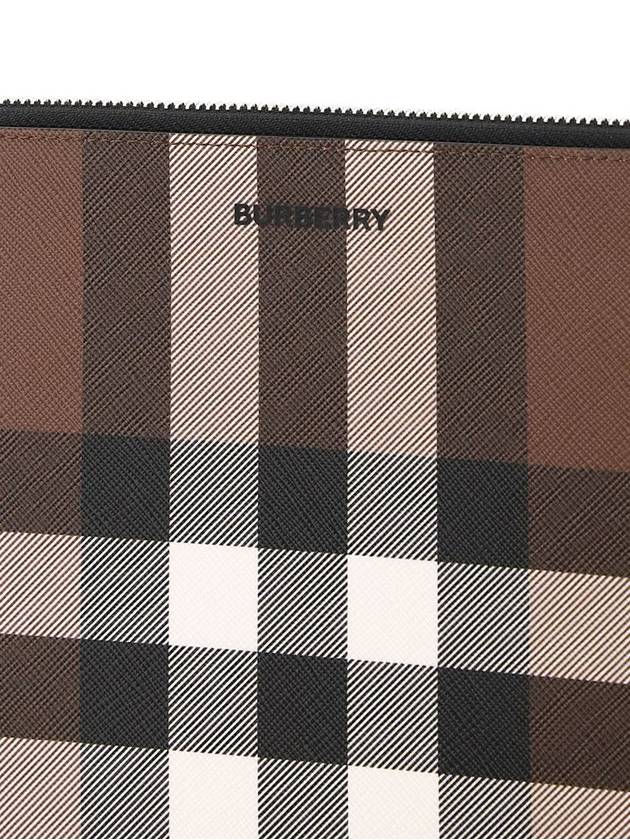 Check E Canvas Zipper Strap Clutch Bag - BURBERRY - BALAAN 3