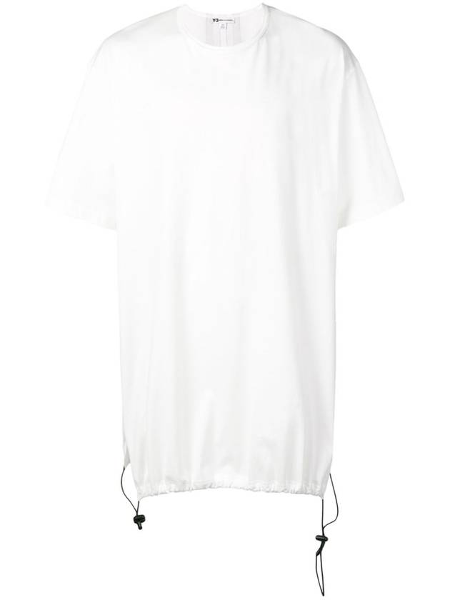 Drawstring Long Short Sleeve T-Shirt White - Y-3 - BALAAN 3