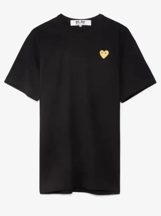 Small Gold Heart Wappen Short Sleeve T-Shirt Black P1 T216 1 - COMME DES GARCONS - BALAAN 2