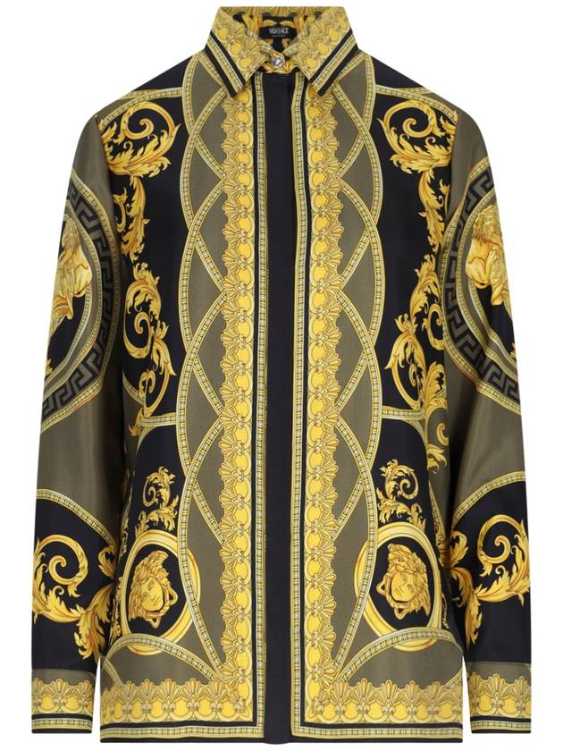 Shirt 10013601A11528 5BC60 BLACK DARK OLIVE GOLD - VERSACE - BALAAN 2