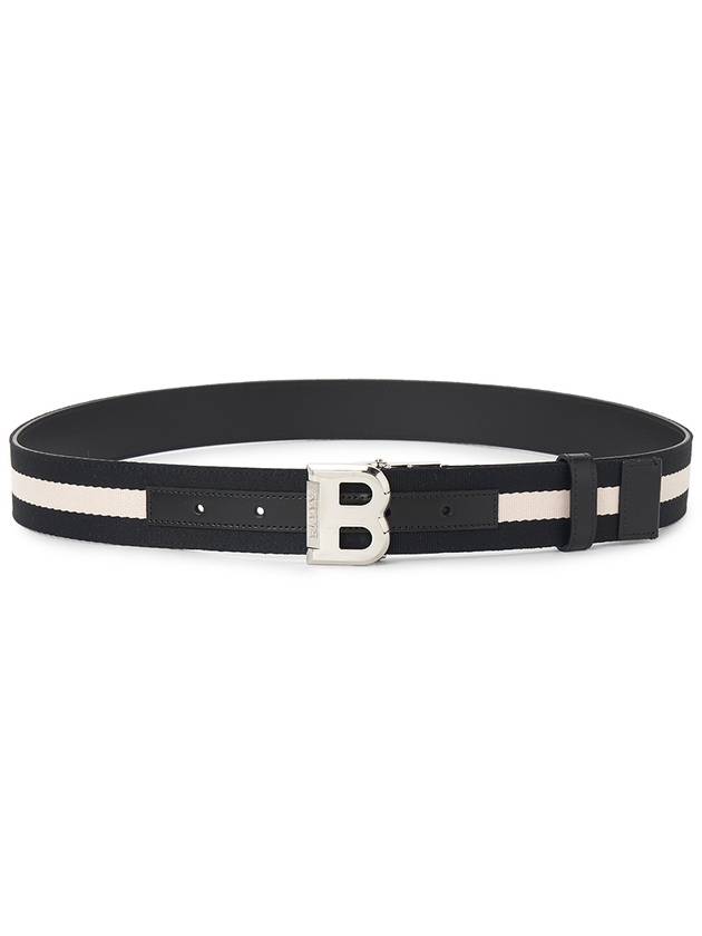 Unisex B Buckle Reversible Belt Black White - BALLY - BALAAN 4