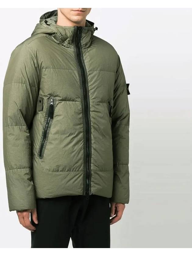 Garment Dyed Crinkle Reps Down Padded Olive - STONE ISLAND - BALAAN 3