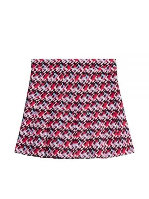 Women's Adina Print Pleated Skirt Red - J.LINDEBERG - BALAAN 2