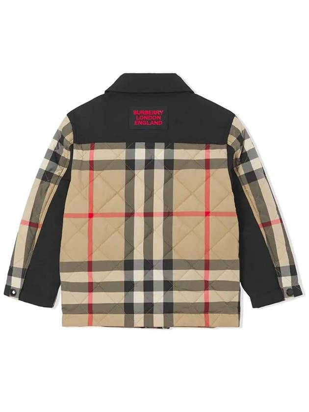 Kids Vintage Check Diamond Quilted Jacket Archive Beige - BURBERRY - BALAAN 4