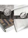 8M0395 Silver metallic FF logo F is Fendi micro tri fold mini wallet - FENDI - BALAAN 7