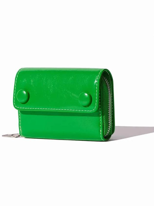 dot pocket coin zipper bill card wallet green - LE MASQUE - BALAAN 2