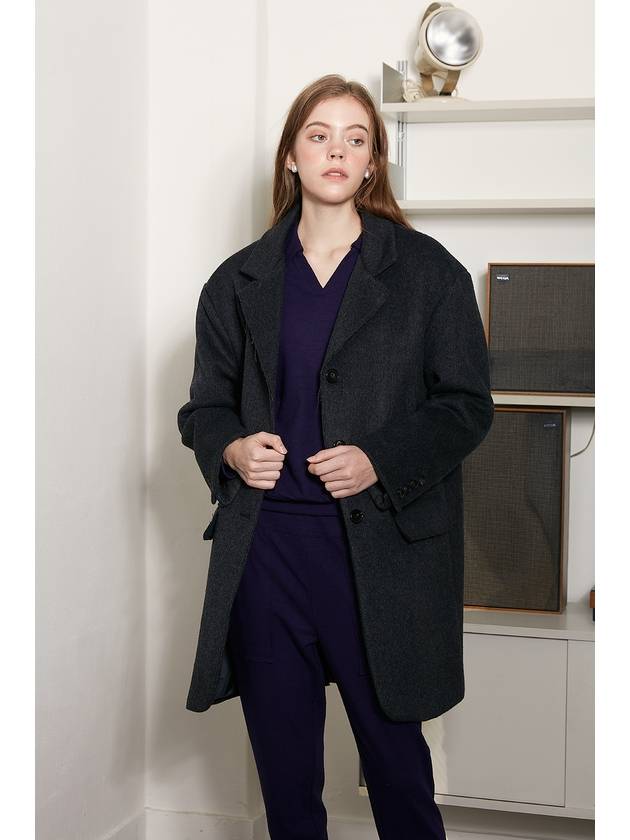 Surf Clam Wool SIngle Coat Chacoal - VIBEREEN - BALAAN 2