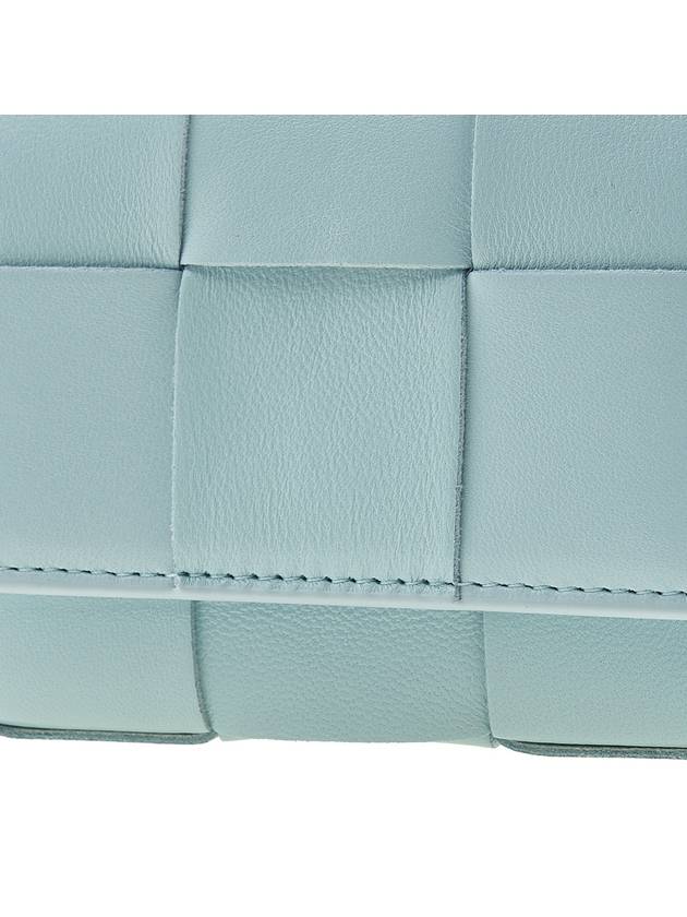 Cassette Tri-Fold Zipper Small Half Wallet Teal Washed - BOTTEGA VENETA - BALAAN 7