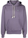 Face Logo Patch Hoodie Faded Purple - ACNE STUDIOS - BALAAN 1