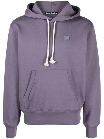 Face Logo Patch Hoodie Faded Purple - ACNE STUDIOS - BALAAN 1