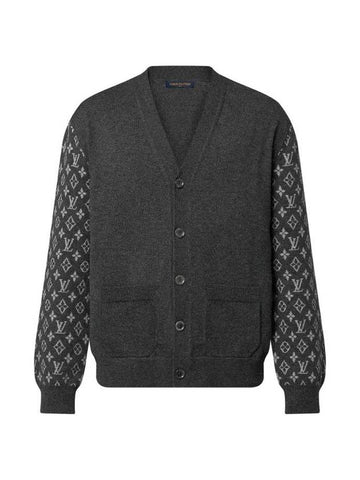 Men's Monogram Mix Cashmere Cardigan Grey - LOUIS VUITTON - BALAAN 1