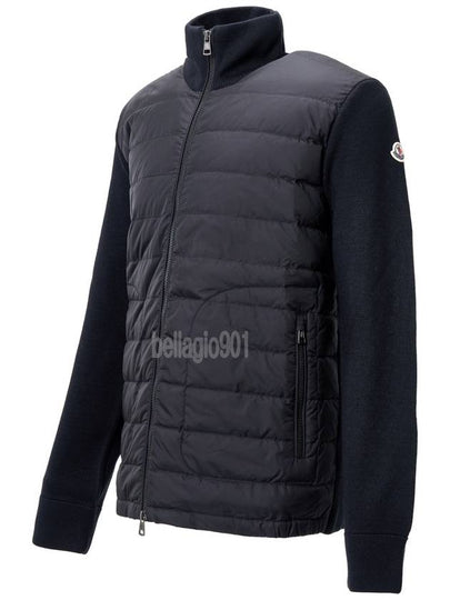 Padded Wool Cardigan Black - MONCLER - BALAAN 2