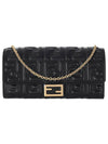 Baguette Chain Leather Cross Black - FENDI - BALAAN.