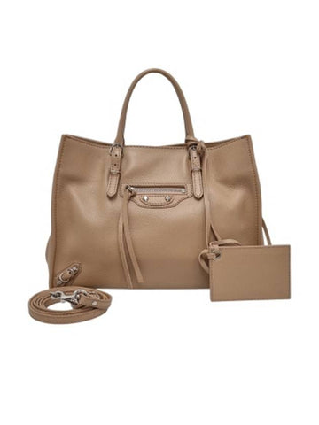 370926 Papier beige leather tote and shoulder bag - BALENCIAGA - BALAAN 1