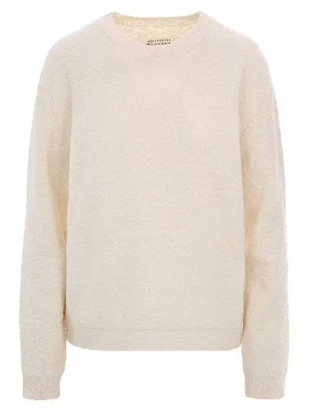 Back Stitch Crew Neck Knit Top Cream - MAISON MARGIELA - BALAAN 2