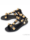 Roman Stud Sandals Black - VALENTINO - BALAAN.