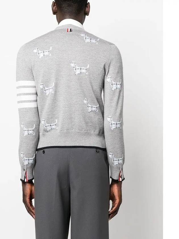 Hector Motif 4 Bar Cardigan Grey - THOM BROWNE - BALAAN 6