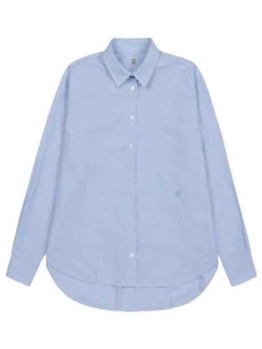 Signature Cotton Shirt Blue - TOTEME - BALAAN 1