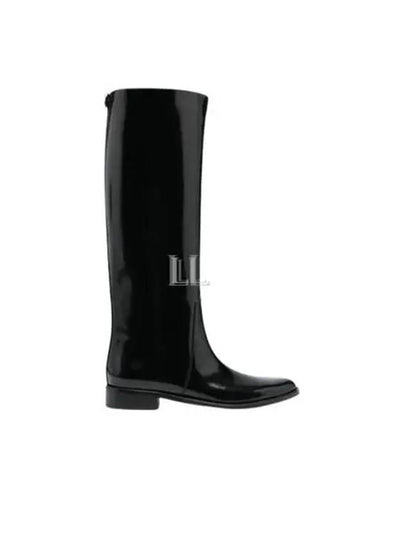 Hunt Leather Long Boots Black - SAINT LAURENT - BALAAN 2