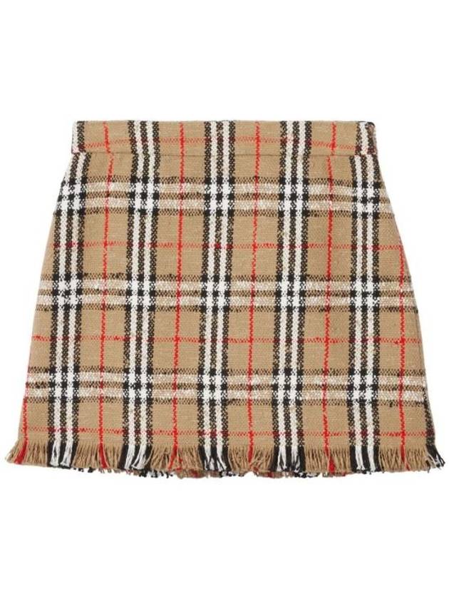 Women's Vintage Check Boucle Mini A-Line Skirt Archive Beige - BURBERRY - BALAAN 7