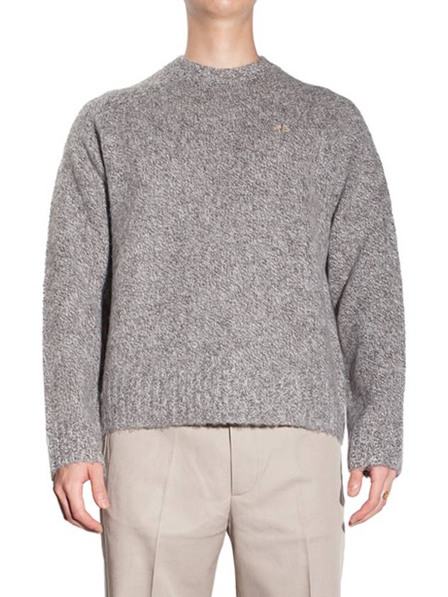 Embroidered logo crew neck wool jumper knit B60252 GRAY - ACNE STUDIOS - BALAAN 1