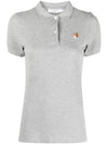 Fox Head Patch Classic Short Sleeve Polo Shirt Gray - MAISON KITSUNE - BALAAN 1