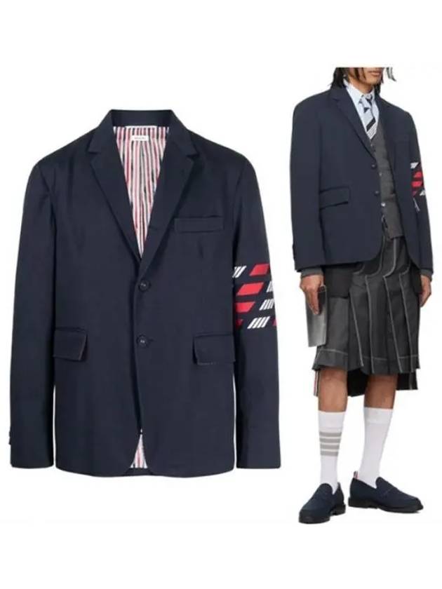 4 Bar Unconstructed Jacket Navy - THOM BROWNE - BALAAN 2