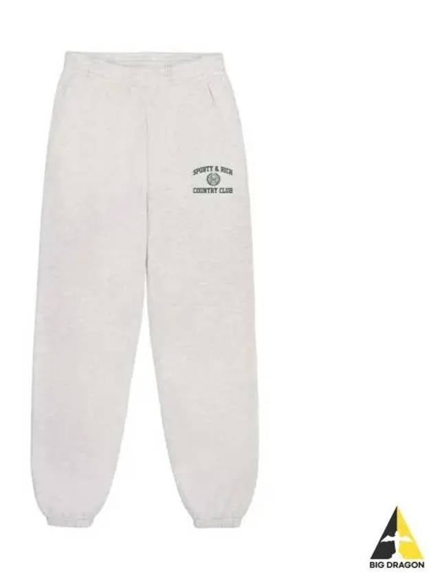 Varsity Crest Sweatpant Heather GrayForest SWAW2312HG 19 Varsity Crest Sweatpant - SPORTY & RICH - BALAAN 1