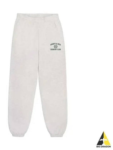 Varsity Crest Sweatpant Heather GrayForest SWAW2312HG 19 Varsity Crest Sweatpant - SPORTY & RICH - BALAAN 1