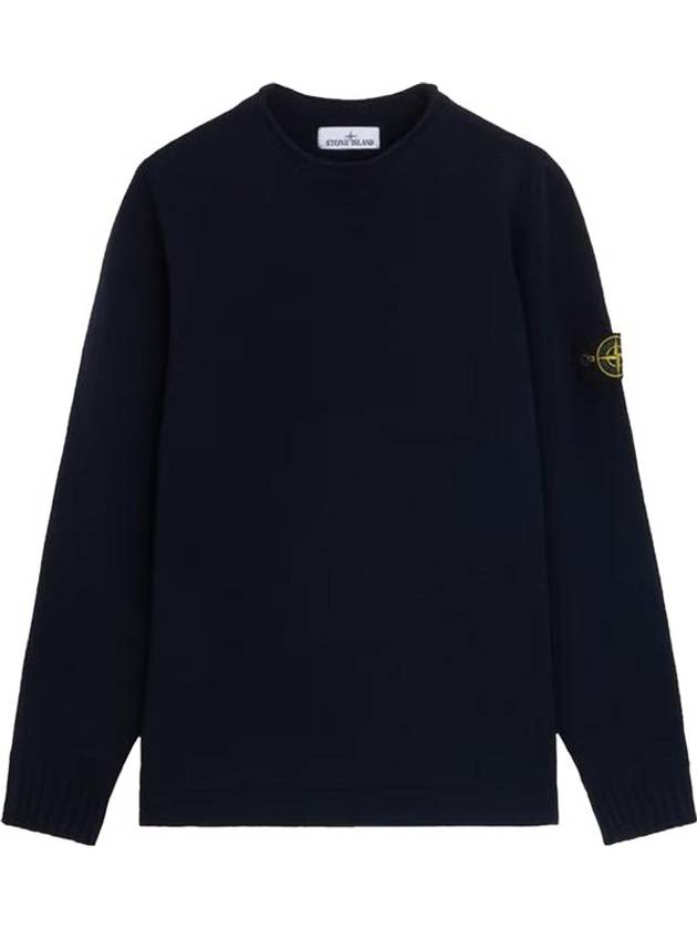 Compass Badge Wool Knit Top Navy - STONE ISLAND - BALAAN 2