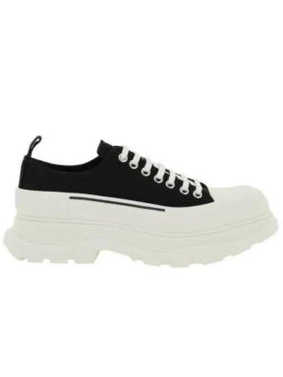 Tread Slick Platform Low Top Sneakers Black White - ALEXANDER MCQUEEN - BALAAN 2