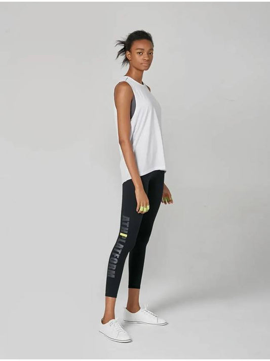 AW01PL02 Lettering LeggingsBlack - ATHPLATFORM - BALAAN 1