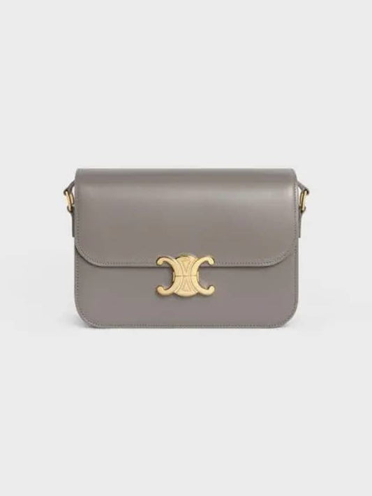 Classique Triomphe Shiny Calfskin Shoulder Bag Pebble - CELINE - BALAAN.