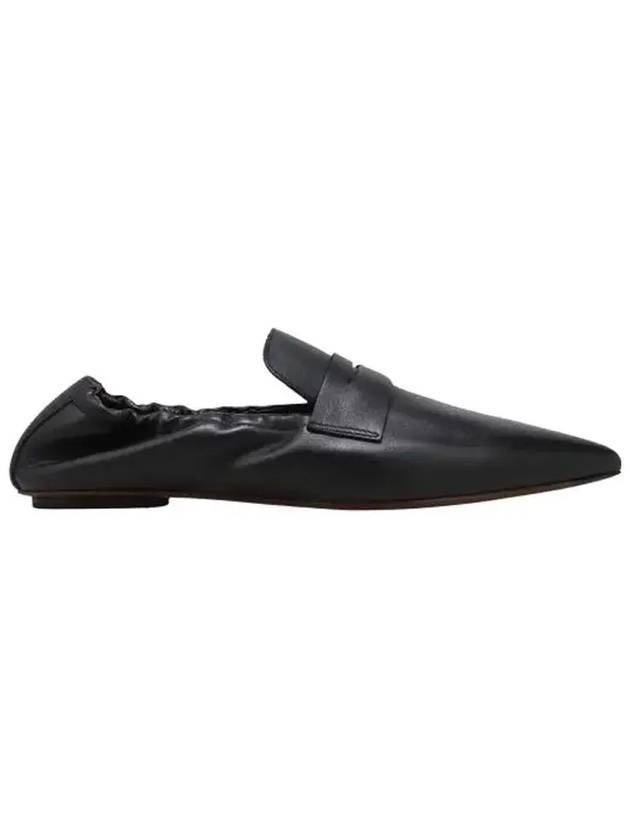 Women's Moccasin Flat Leather Loafers Black - TOD'S - BALAAN 3