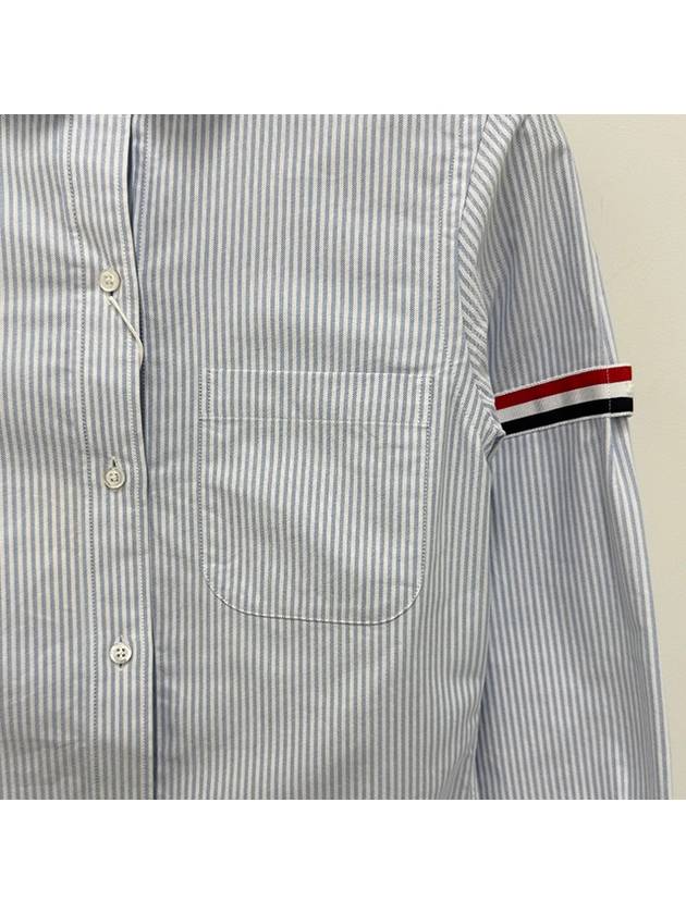 Women's Armband University Striped Oxford Shirt Blue - THOM BROWNE - BALAAN 6