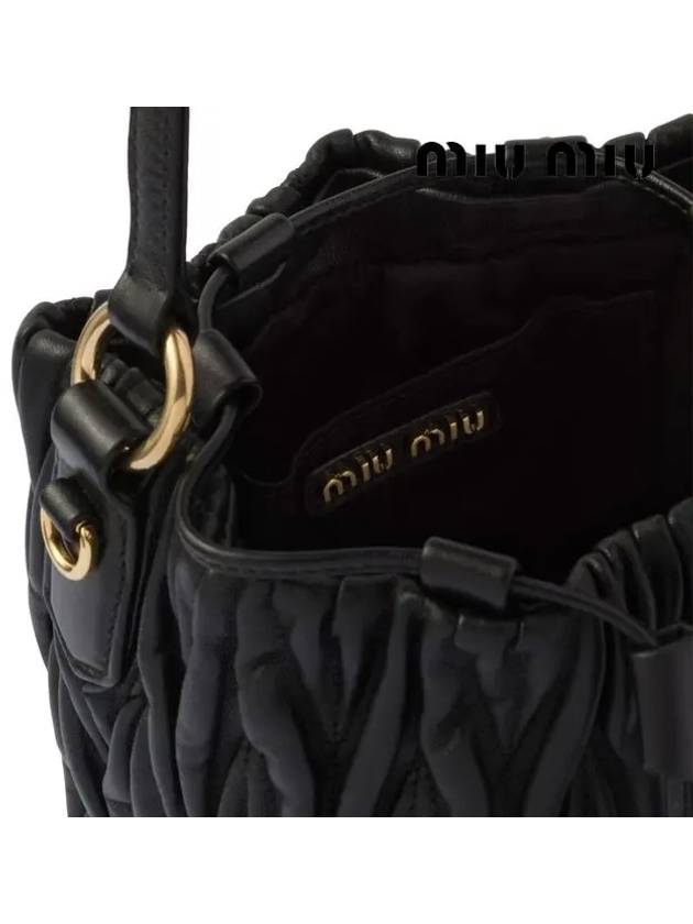 Matelasse Nappa Leather Bucket Bag Black - MIU MIU - BALAAN 6