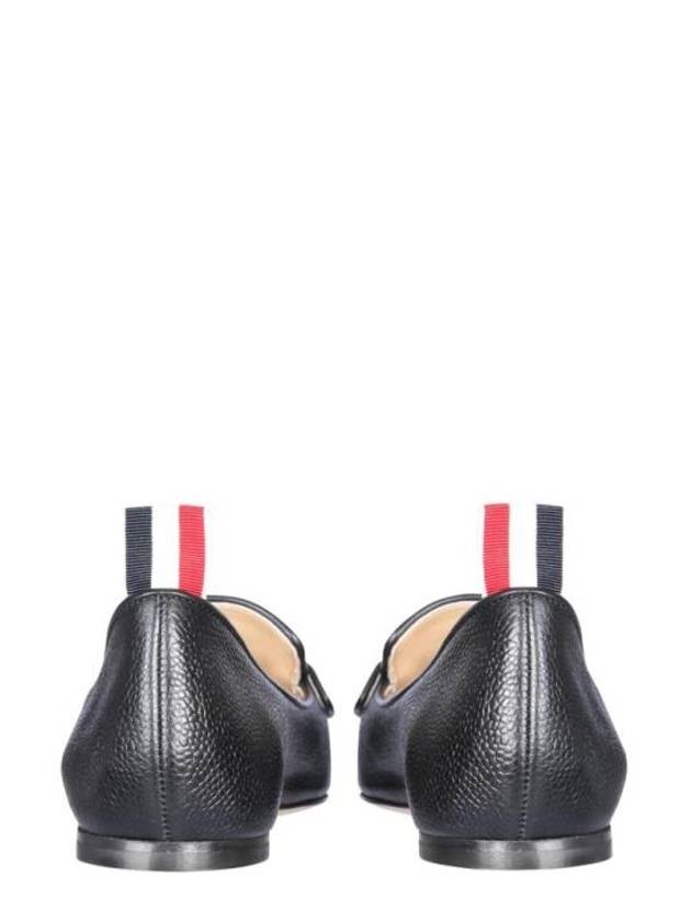 Women's Pebble Grain Leather Flexible Leather Sole 3 Bow Loafer Black - THOM BROWNE - BALAAN 3